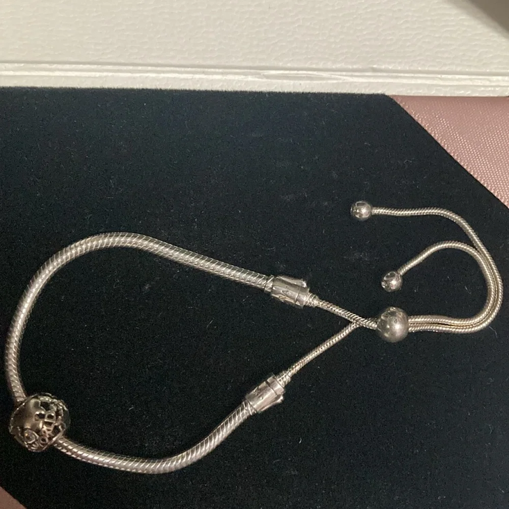 **- ** ** **- - Pandora — sliding bolo polish sterling silver (28cm) …bracelet .